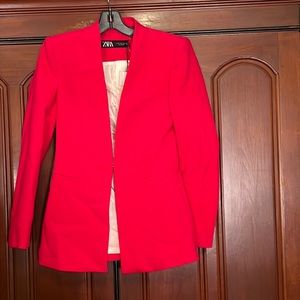 Zara NWT Bloggers Favorite Long Blazer With Inverted Lapel Size XS